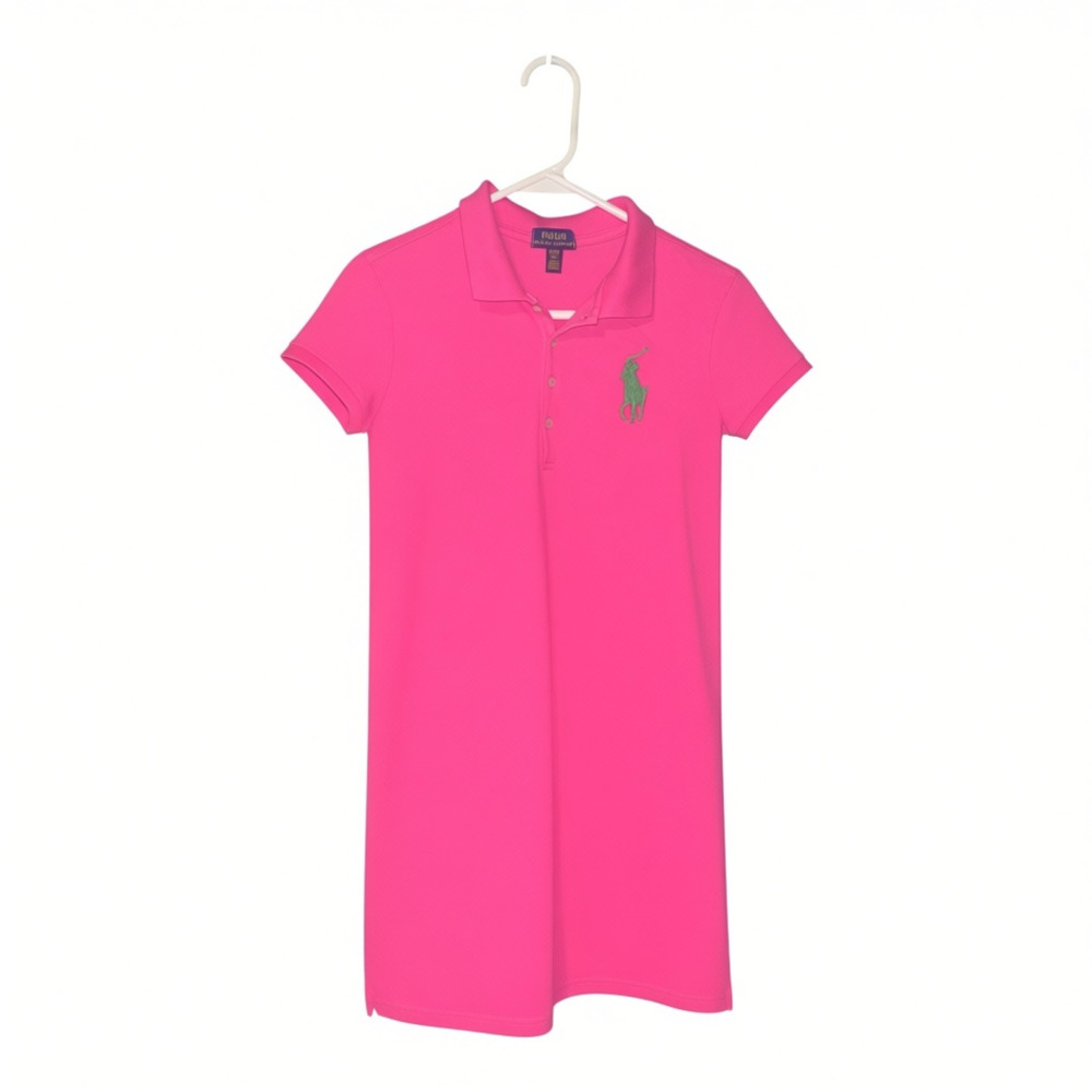 Polo Ralph Lauren Pink Cotton Mesh Polo Dress XL (16)